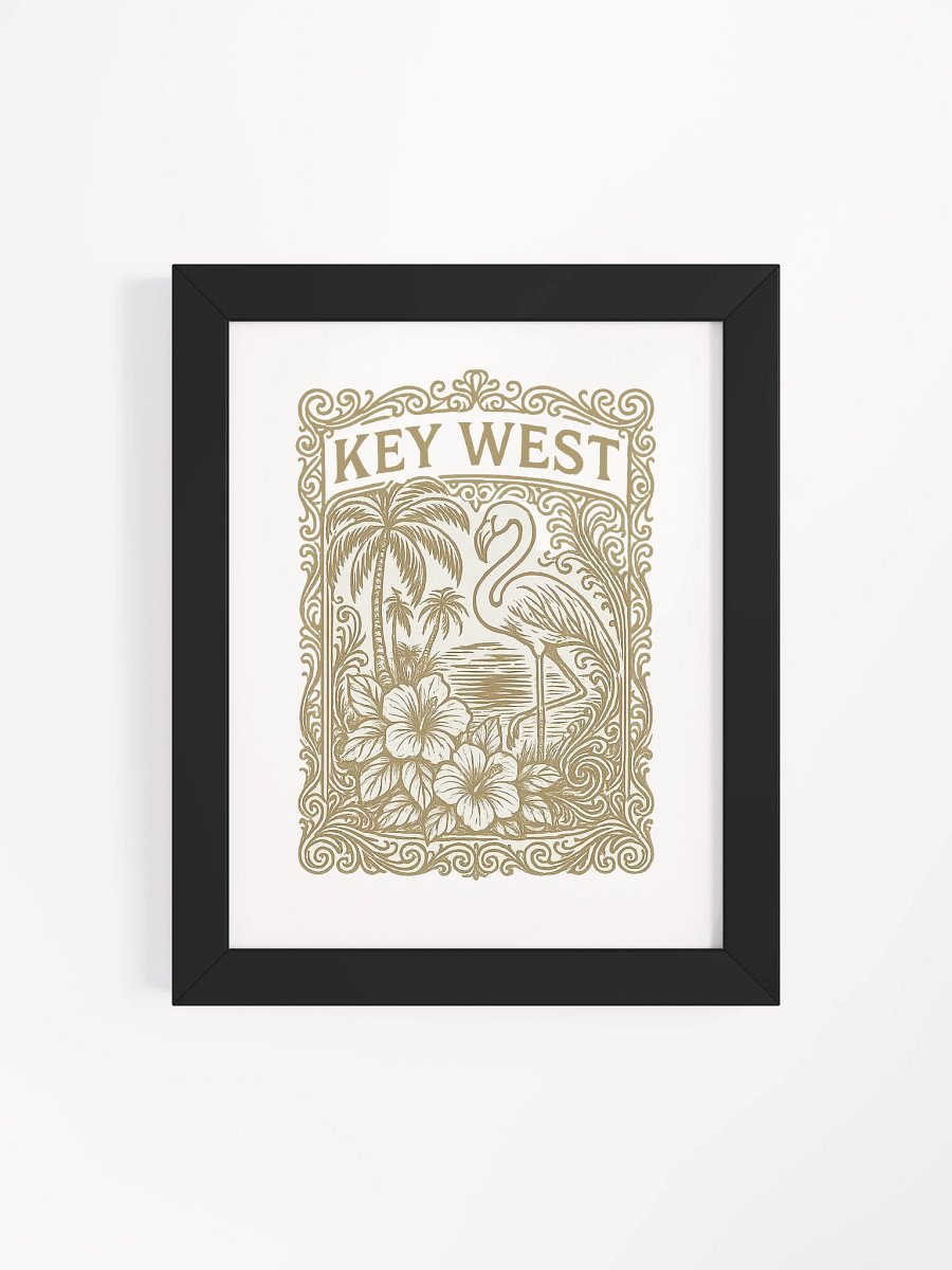 Key West Framed Poster with Flamingo and Hibiscus product image (46)