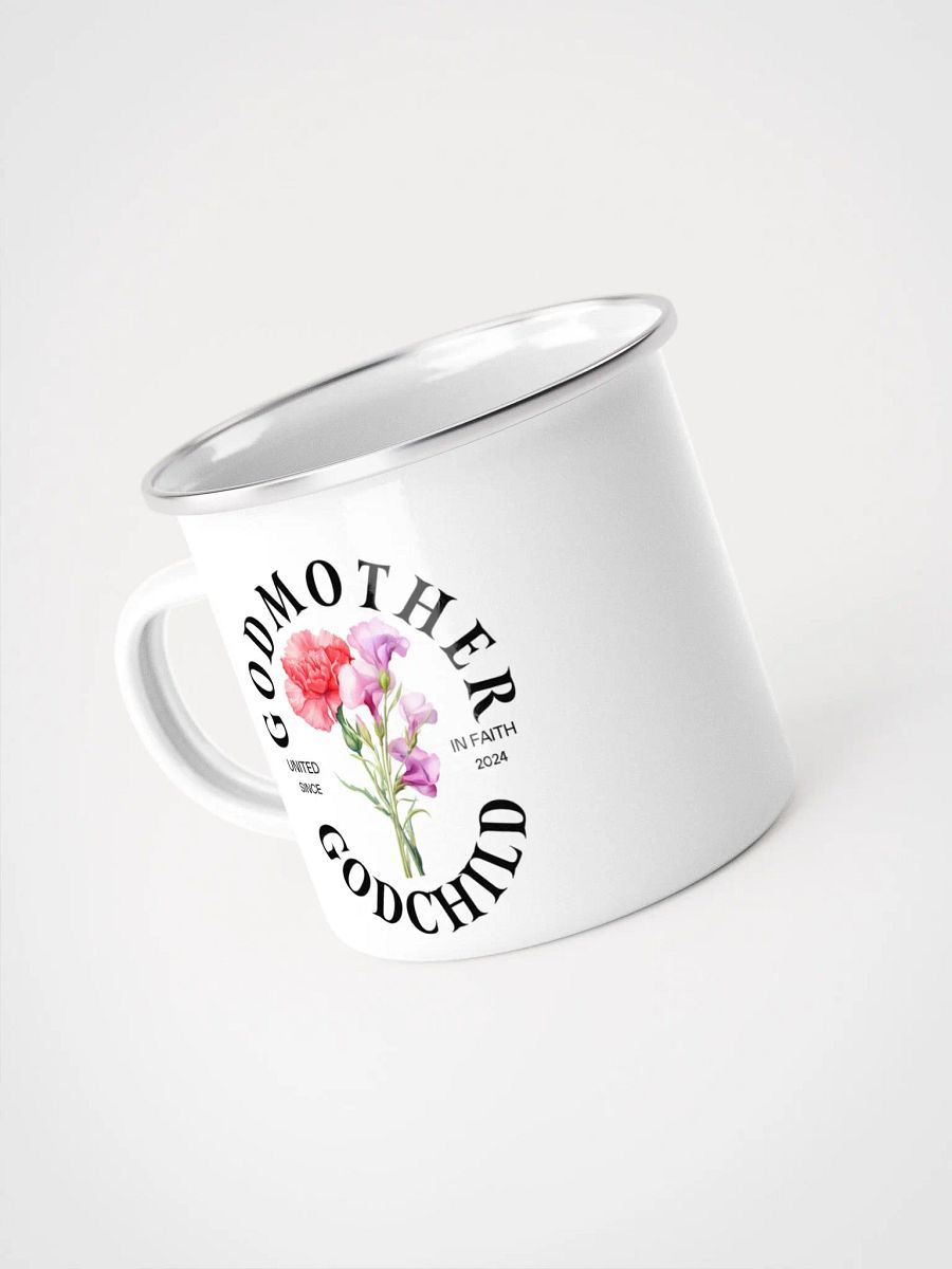 Floral godmother proposal Christian enamel mug with Bible verse - Camping gear Enamel Mug product image (3)