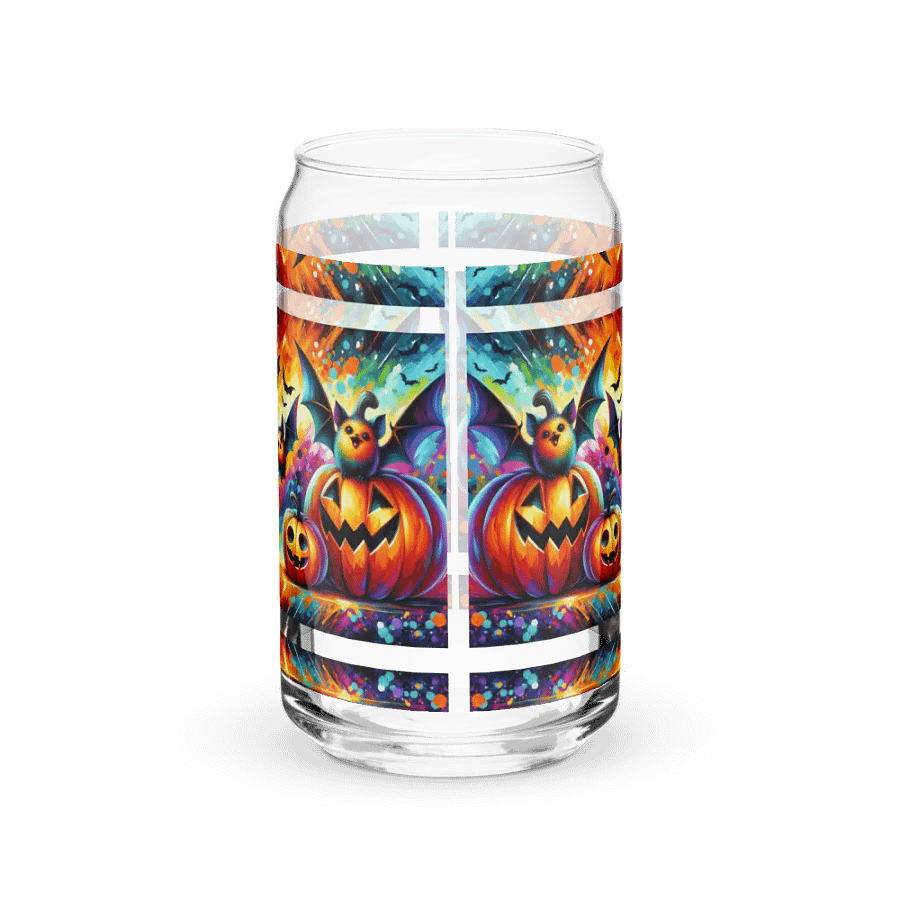 Beautiful Bats & Pumpkins Halloween Themed Glass product image (1)
