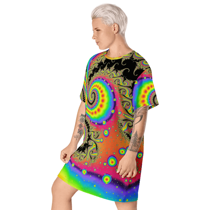 Fractal Dress/Tunic - Pink Lemonade and Candy Twists product image (2)