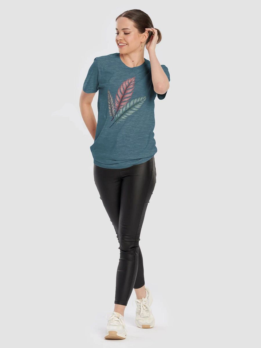 Three Feathers T-Shirt, Boho Feather Art Tee, Minimalist Nature-Inspired Graphic Shirt, Tribal Aesthetic Clothing, Unique Gift for Her product image (9)