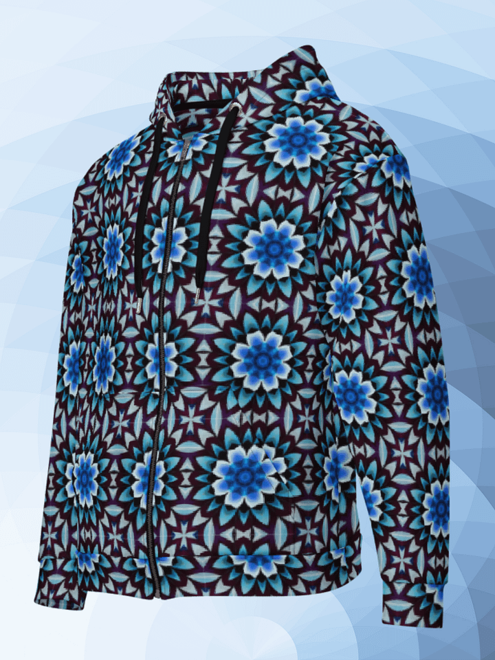 Symmetric Blue Floral Unisex Hoodie product image (1)