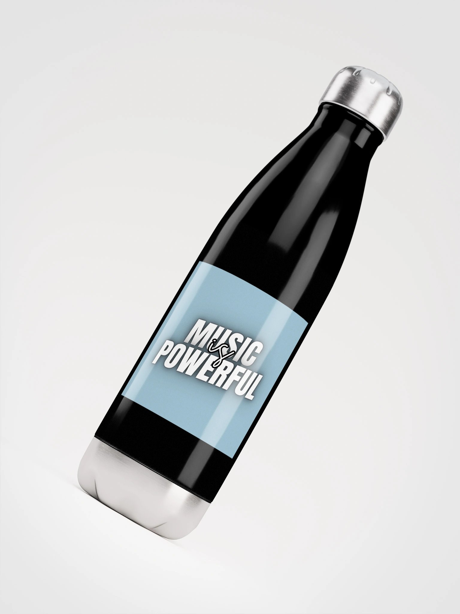 MUSIC IS POWERFUL Steel Water Bottle product image (4)