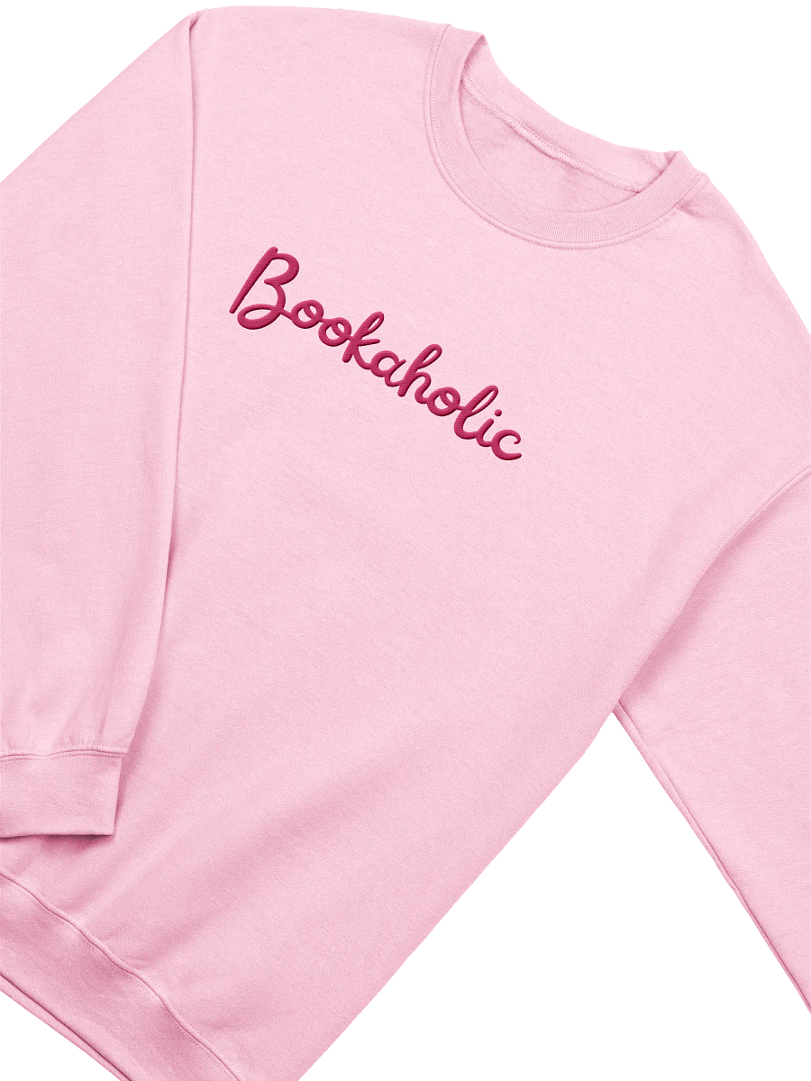Bookaholic Embroidered Crewneck Sweatshirt - Pink Font product image (2)