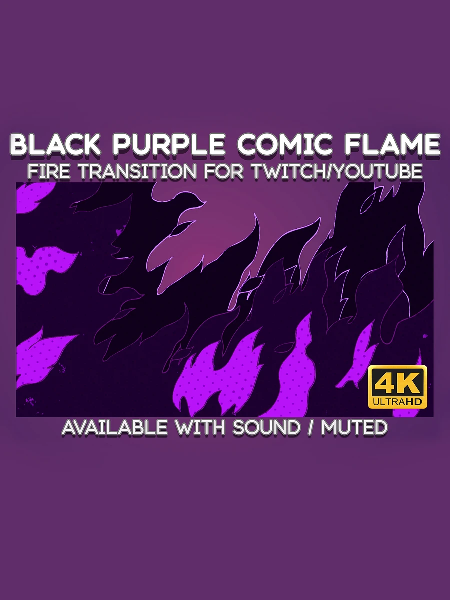 Black Purple Comic Fire Video Transition - Comic Fire Transition for Twitch Stream and YouTube Video product image (4)