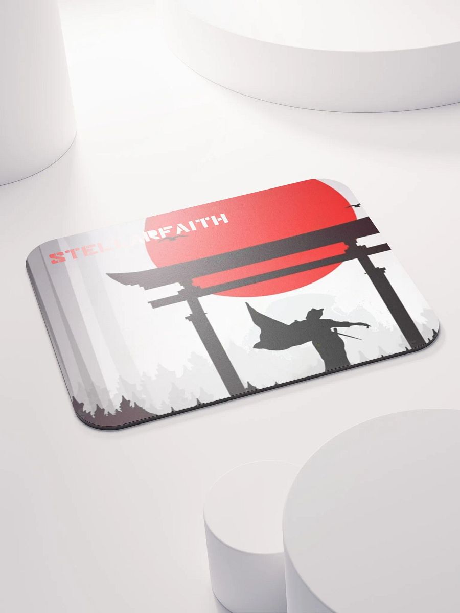 female samurai with red moon small mouse pad product image (4)