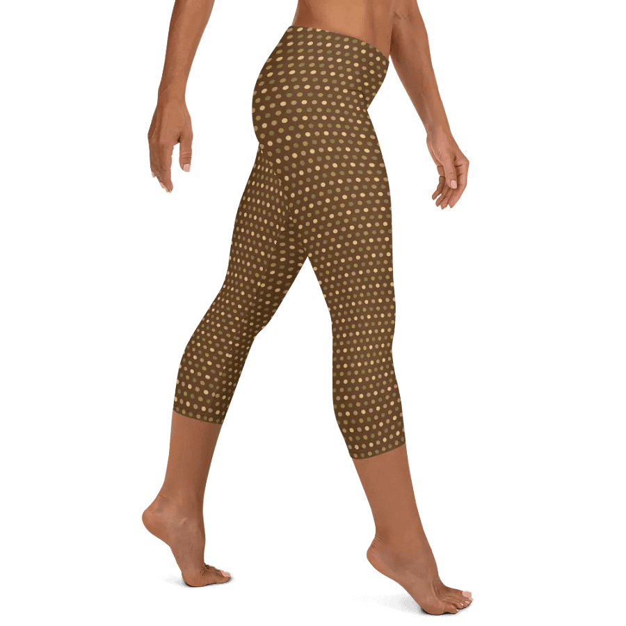 Brown wirh Polka-Dots Capri Yoga Pants product image (5)