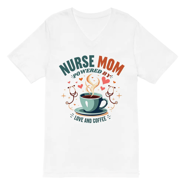 Love and Coffee Nurse Mom V-Neck Tee product image (6)