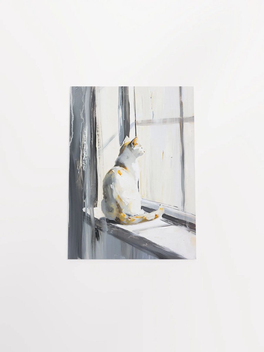Contemplative Cat Window View Poster product image (7)