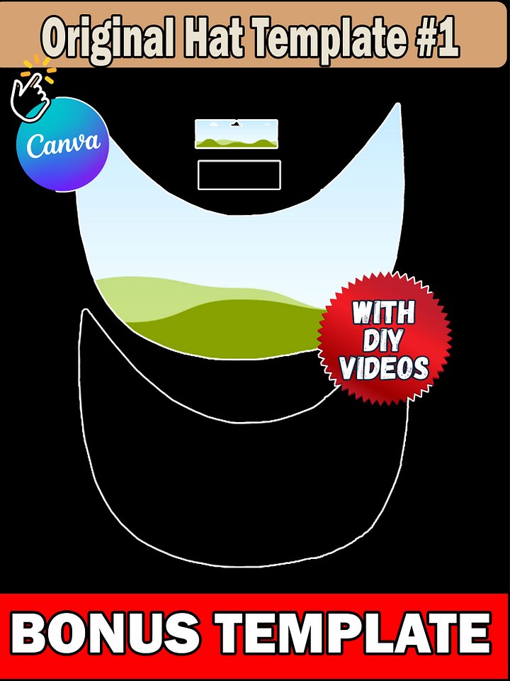 VIP Members Only 9 PNG Custom Hat Templates - Color Chart - With Bonus Editable Canva Template - Photoshop and PNG product image (2)