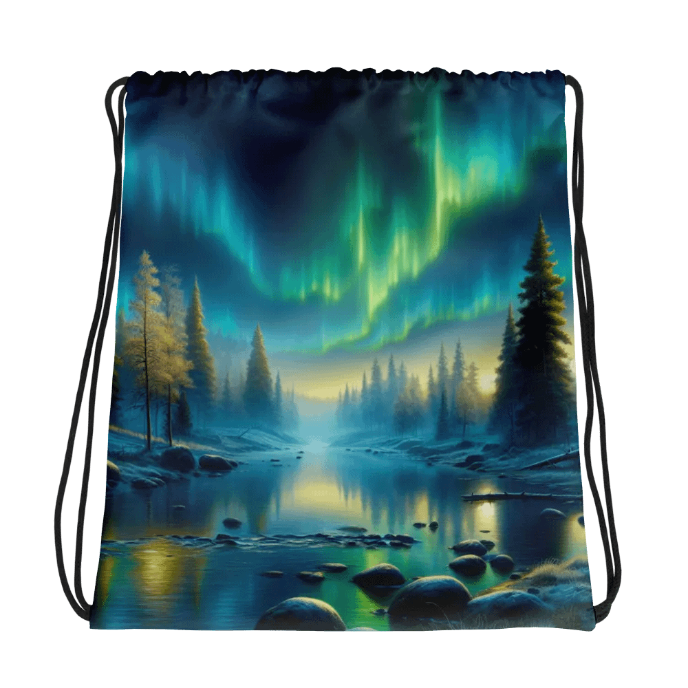 Beautiful Vividly Colored Northern Lights Themed Drawstring Bag product image (1)