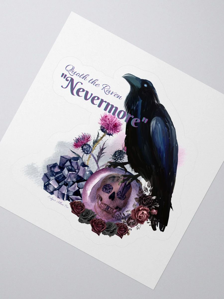 Quoth the Raven Nevermore Edgar Allan Poe Kiss-Cut Sticker product image (2)