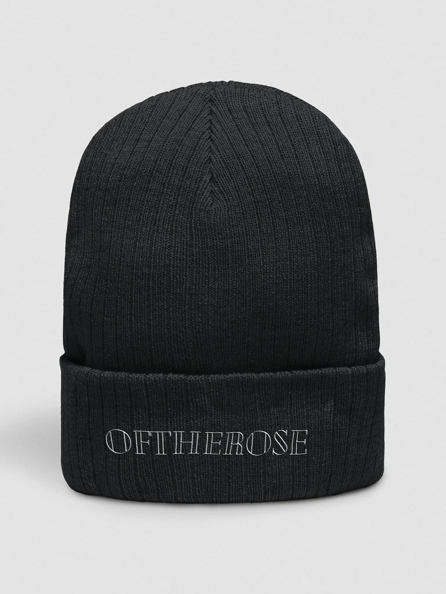 OFTHEROSE Embroidered Ribbed Knit Beanie product image (1)