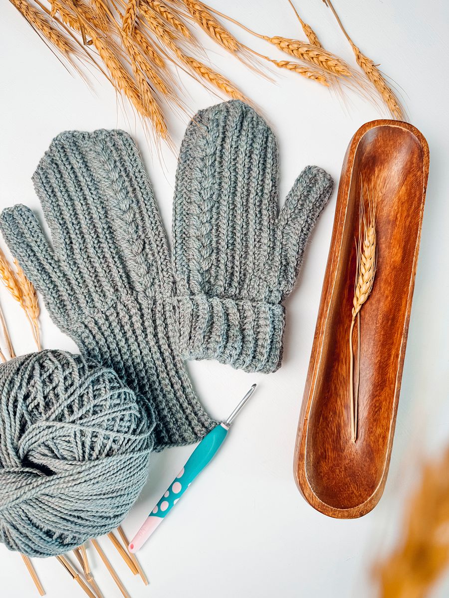 Autumn Wheat Crochet Mittens Pattern (6 Sizes) product image (7)