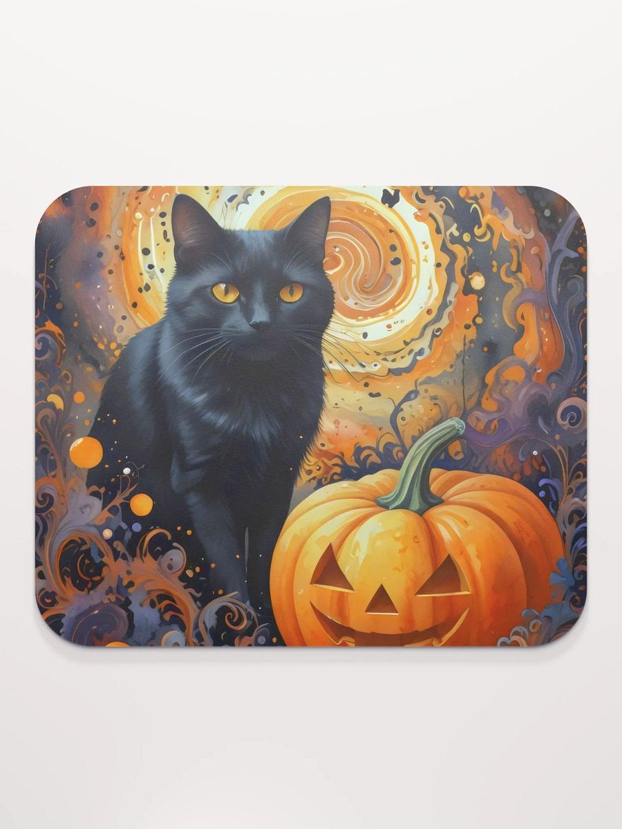 Whimsical Cat and Pumpkin Mouse Pad product image (3)