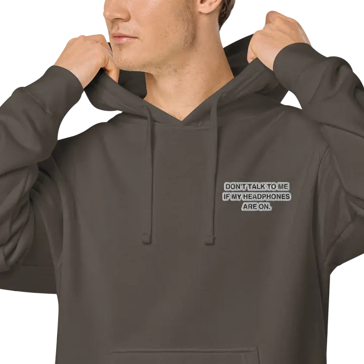 L.C. HEADPHONES ON (bubble design) embroidered pigment hoodie product image (1)
