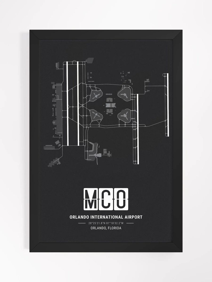 Framed Airport MCO Premium Map On Matt Paper product image (1)