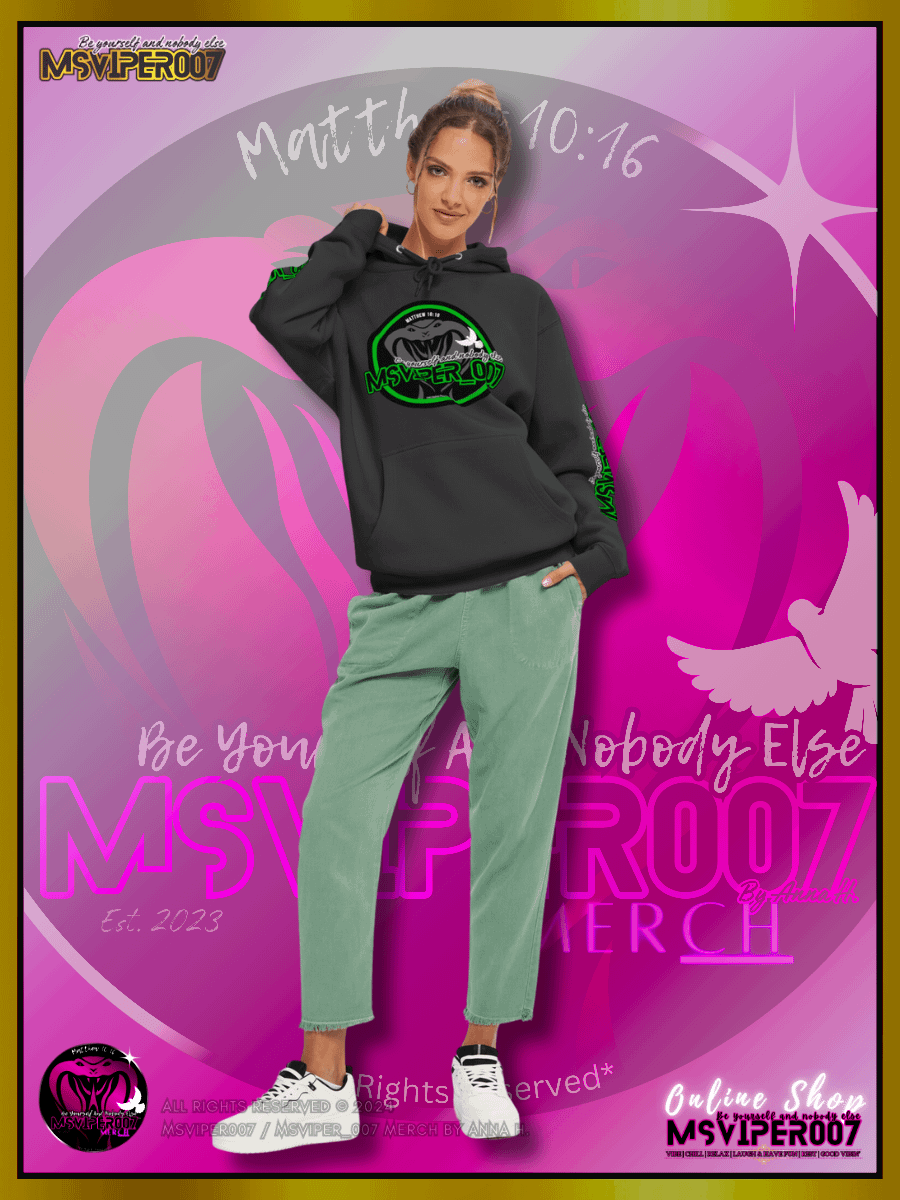 Hoodie - "MsViper_007™ Brand Classic" [green/blk emblem] - Streetwear/Active Hoodie By Anna H. product image (5)