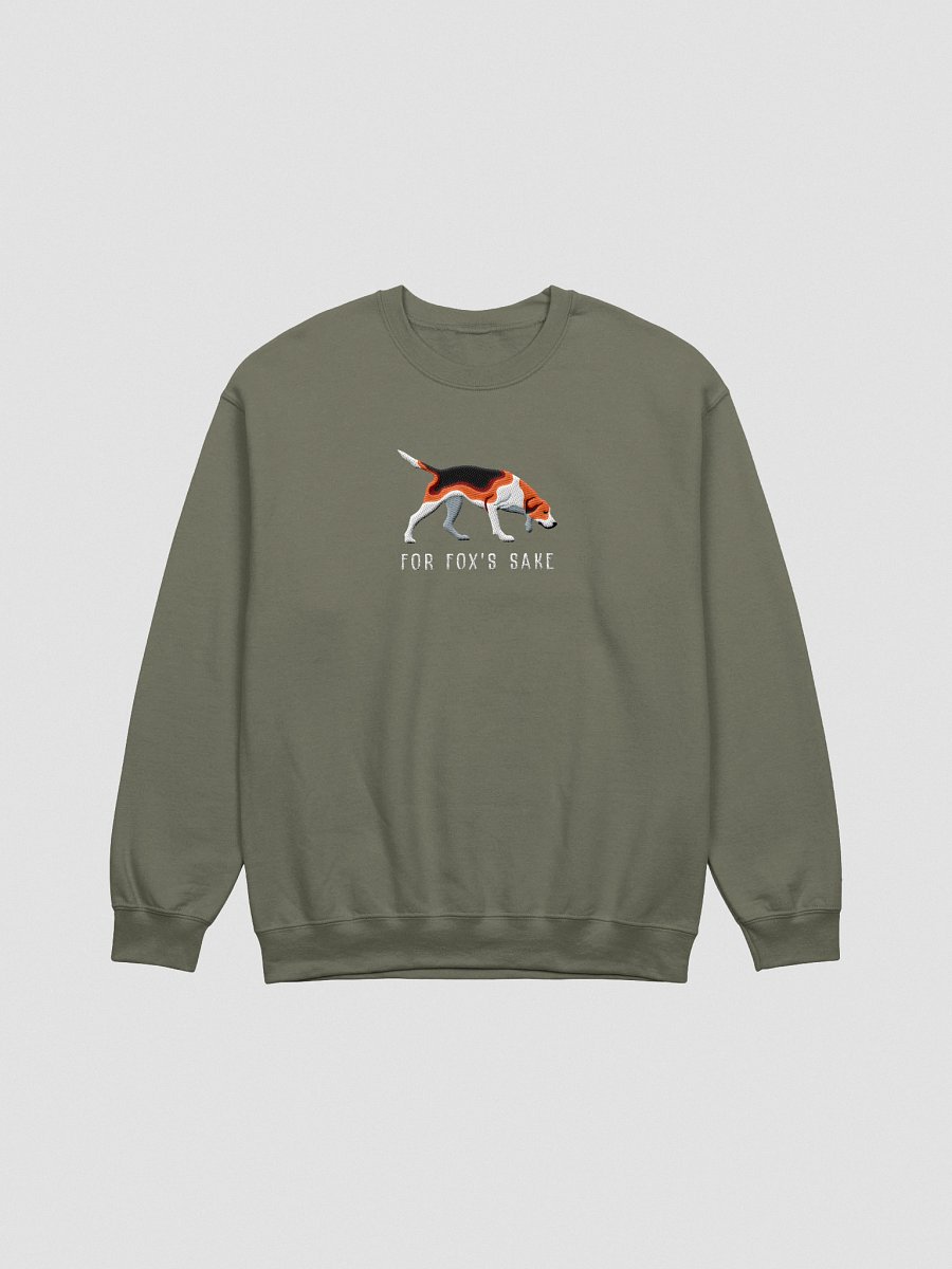 For Fox's Sake Sweatshirt (Embroidered) of an American Foxhound(Tricolor) product image (1)