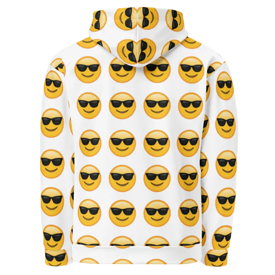 Cool Emoji - White - All-Over Print Recycled Unisex Hoodie product image (2)