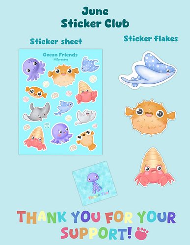 These are the rewards for June Sticker Club! I send them at the end of the month so there is still time to join in. Available...