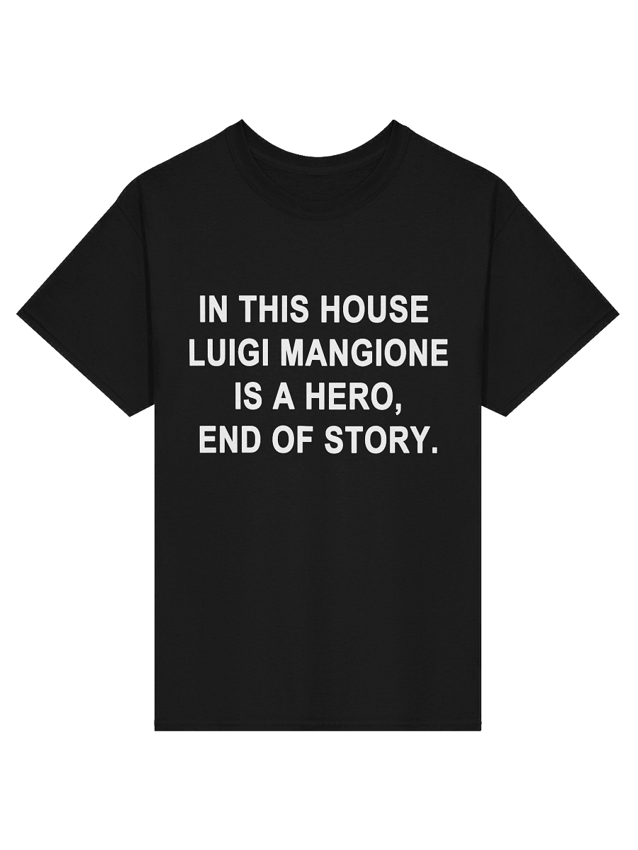 IN THIS HOUSE LUIGI MANGIONE IS A HERO, END OF STORY. T-Shirt product image (2)