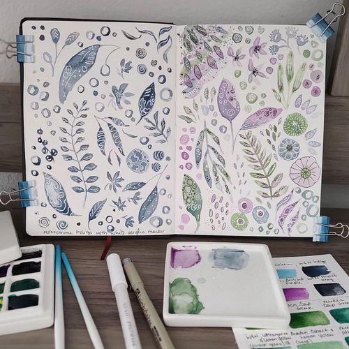 I have been getting organized from moving and did some relaxing watercolor and ink doodles this weekend. 🎨
#watercolorandink ...