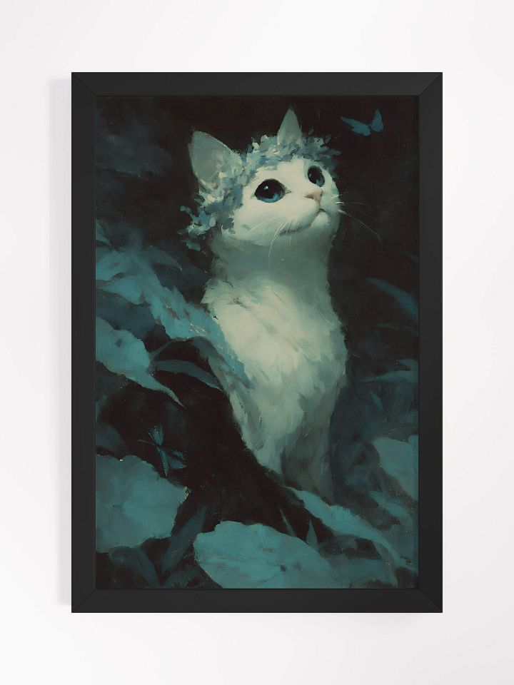 Whimsical Cat and Butterfly Framed Poster product image (1)