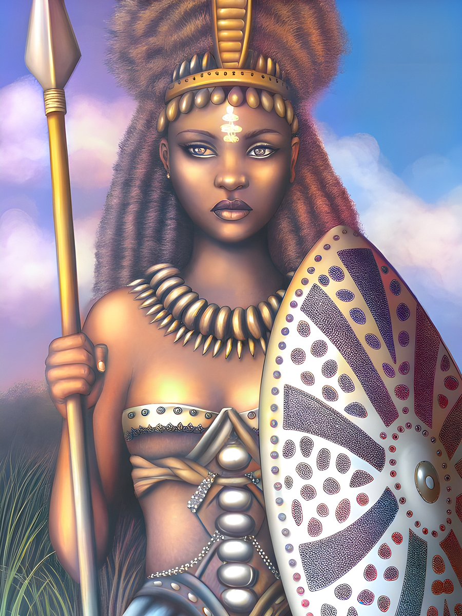 Grace and Strength The Beauty of African Women in Art -Warrior Goddess (Coloring E-book) product image (4)
