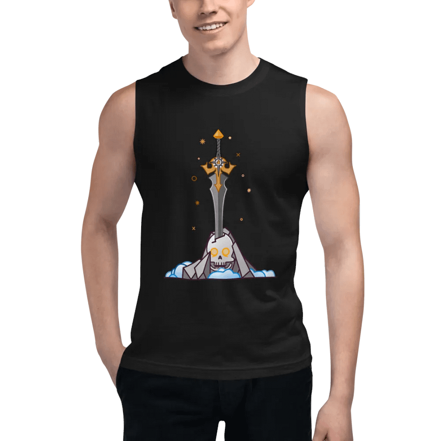 Sword in the Skull - Argent Variation - Men's Style Muscle Tank product image (5)