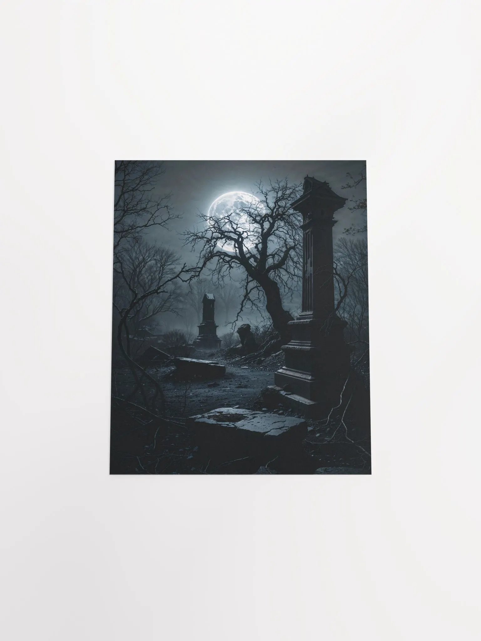 Gothic Moonlit Graveyard Poster product image (28)