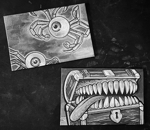 4”x6” paintings, swipe for more or sneak into -> secretdungeon.club