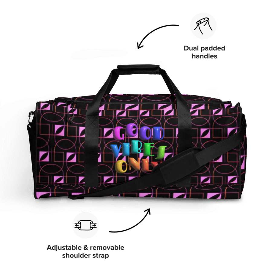 GOOD VIBE ONLY DUFFLE BAG BLACK-PINK product image (9)