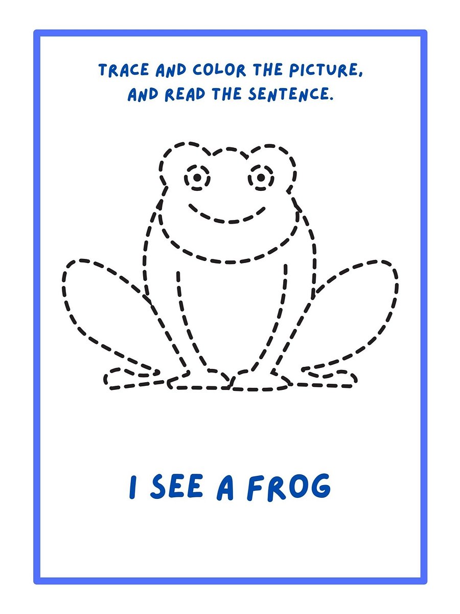 Printable Worksheets: Animal Fun – Trace, Color, and Read product image (4)