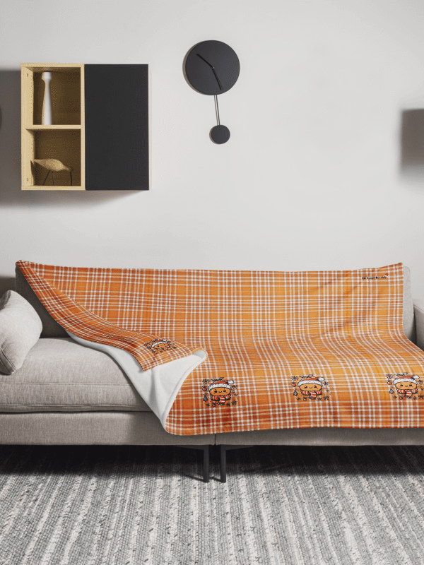 Tangerine Plaid Xmas Blanket product image (3)