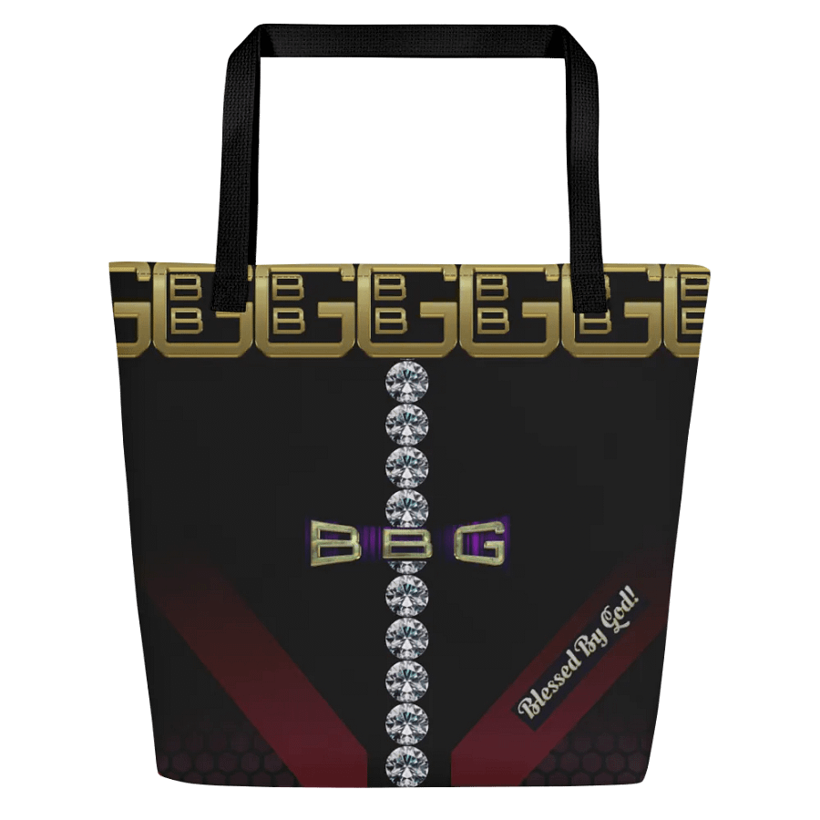 Purple/Black Geometric with Diamonds BBG Tote Bag with Pocket product image (1)