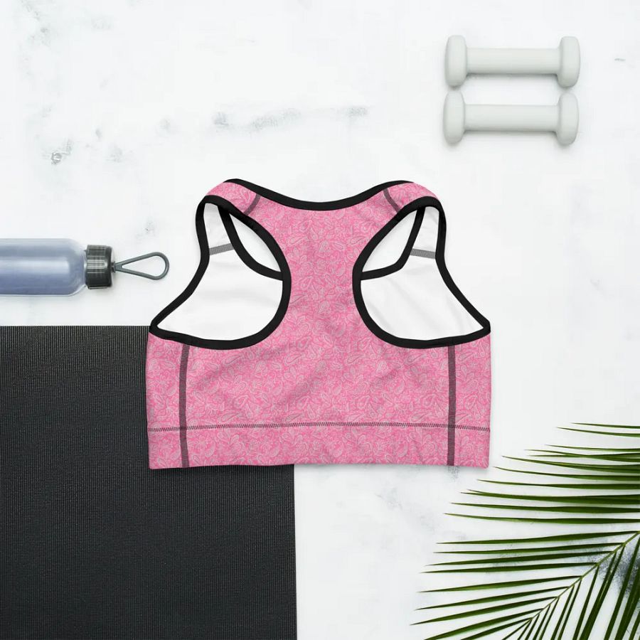 Pink All-Over Print Sports Bra product image (8)