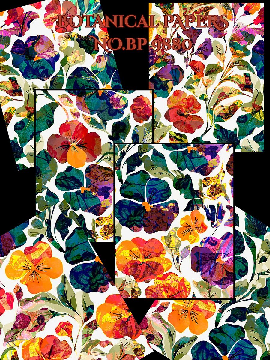 Set of 6 Botanical Papers No.9880 product image (1)