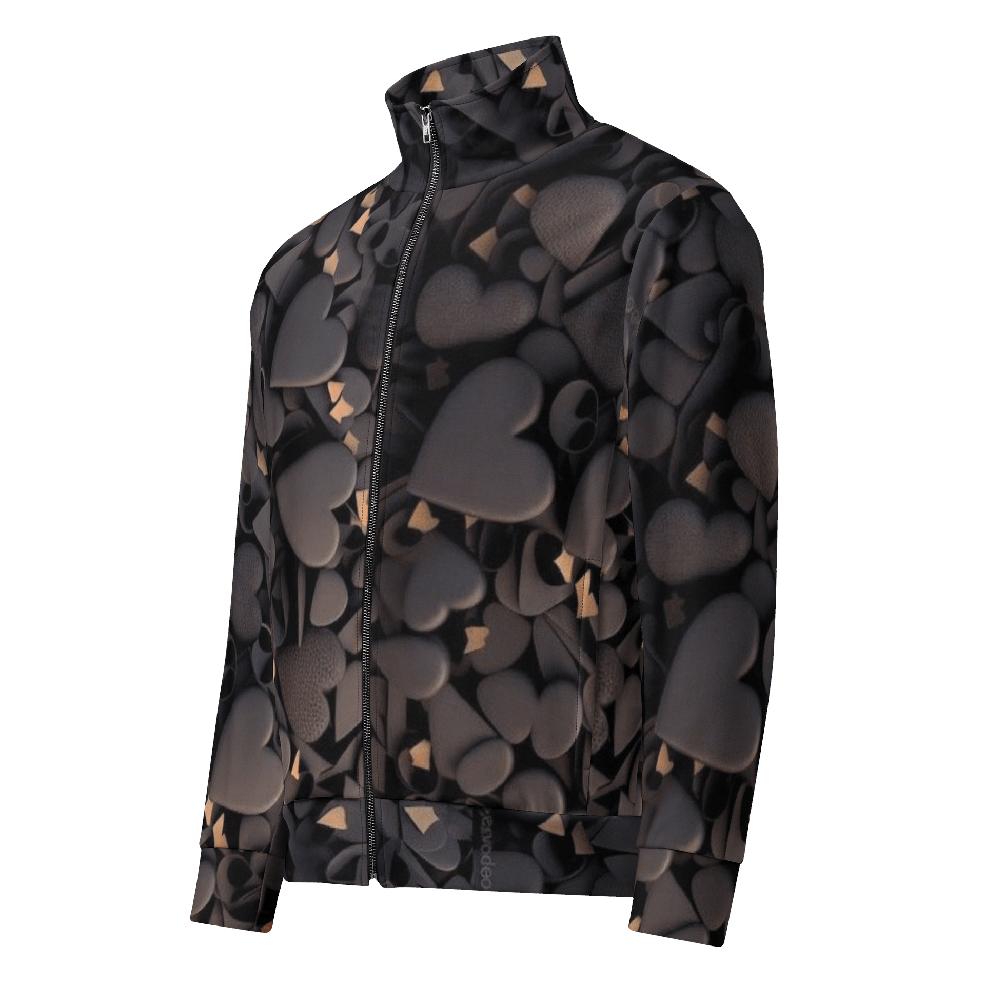 All-Over Heart Pattern Style Unisex Track Jacket product image (1)