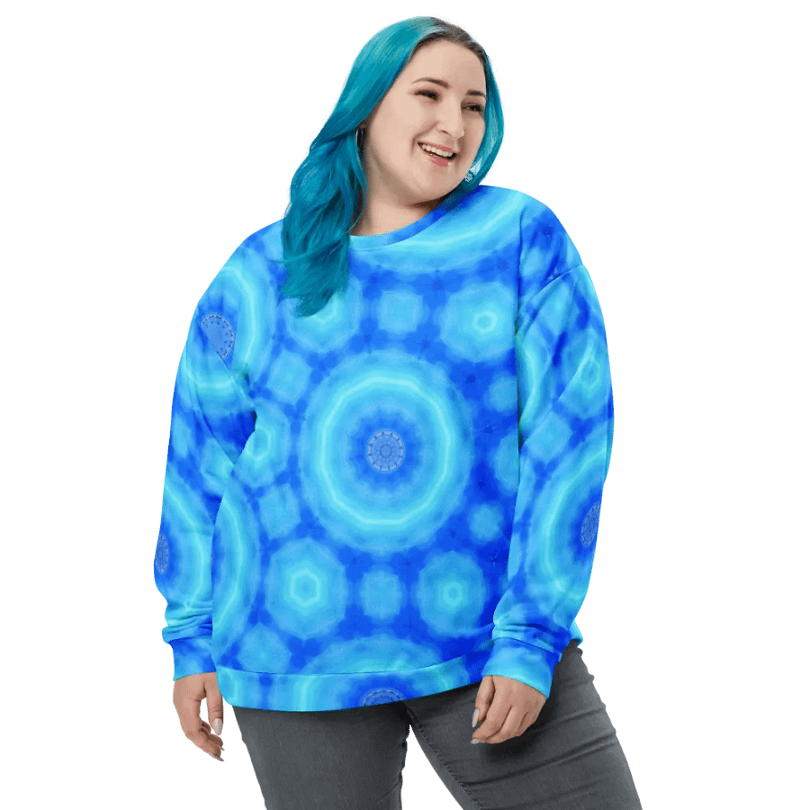 Abstract Circular Pattern in Blues Unisex Sweatshirt product image (5)