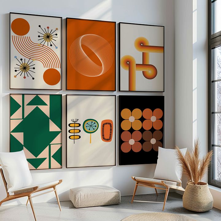 Mid Century Modern Gallery Wall Set of 6 DIGITAL Prints product image (2)