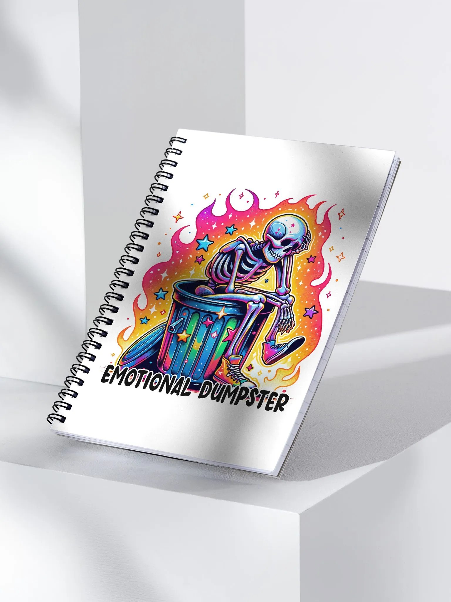 Whimsical Skeleton Emotional Dumpster Notebook product image (3)