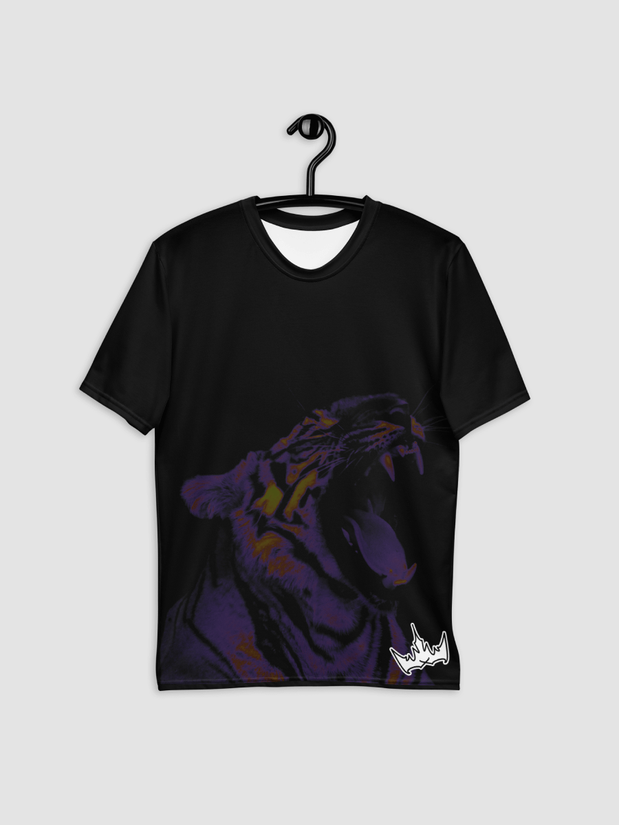 “POWER” & CROWN™ logo print—short-sleeve crew men’s (black-on-black) · Exclusive, limited all-black variant product image (5)