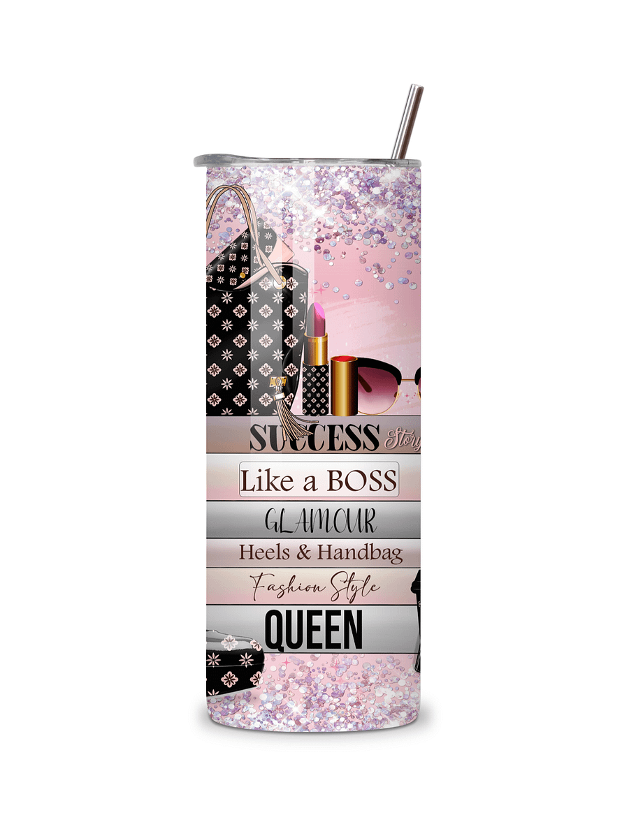 Boss Babe 20oz Skinny Tumbler with Metal Straw – Double-Walled Insulated Stainless Steel Tumbler for Hot & Cold Drinks, Gift for Stylish Women product image (5)