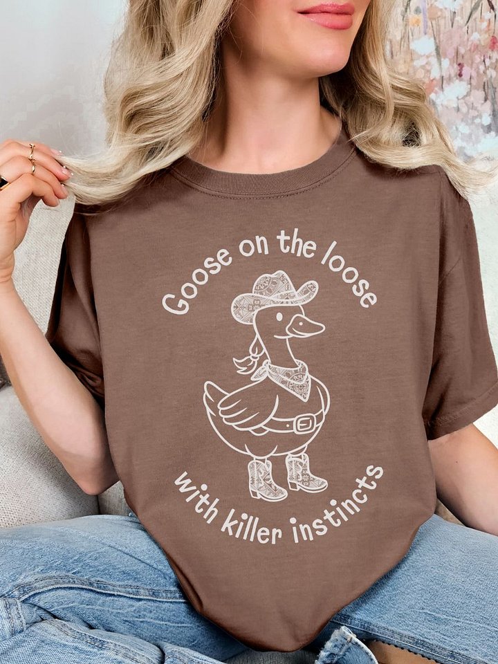 Silly Goose Western Shirt - Western True Crime Gift Tee - Dark product image (1)