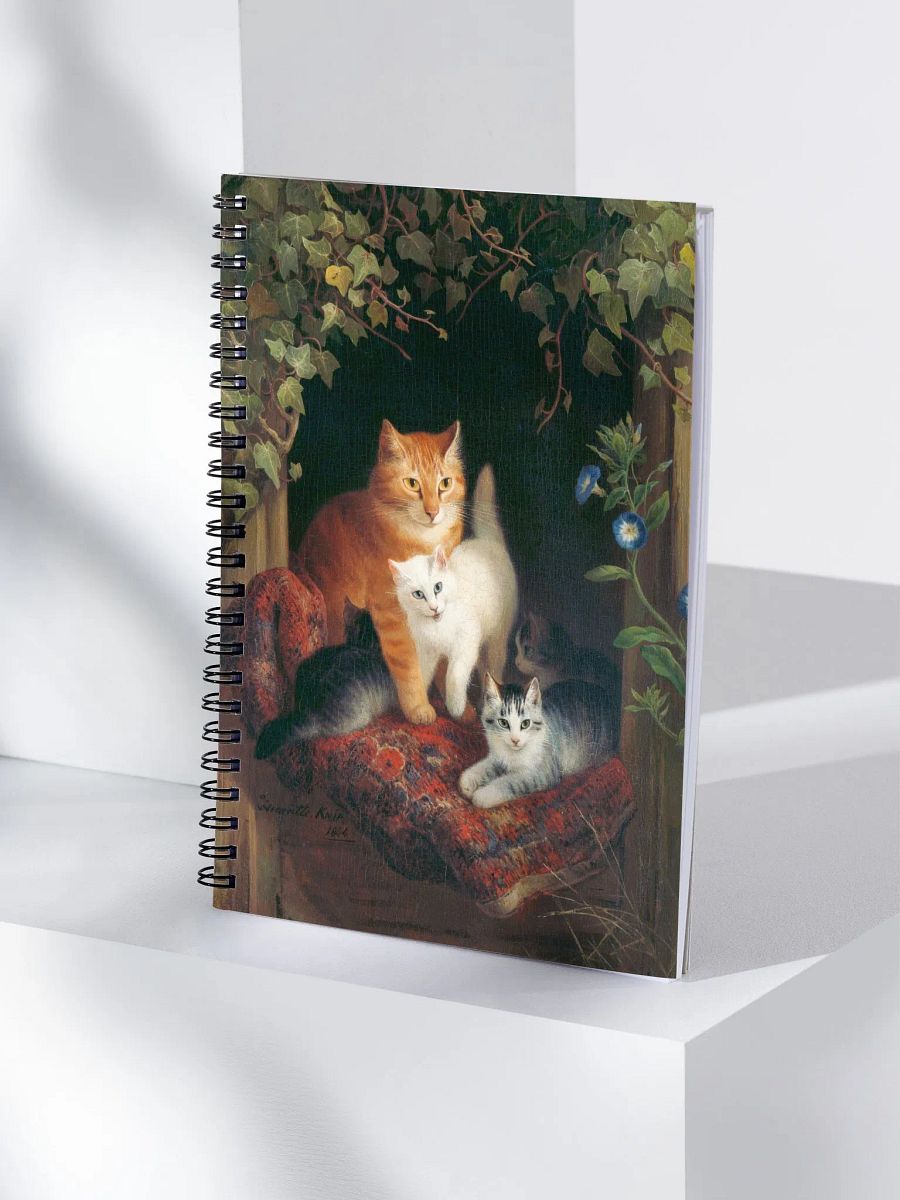 Cat With Kittens: Henriette Ronner Knip Spiral Notebook product image (4)