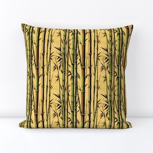 Seamless Pattern - Bamboo in Green and Brown on Yellow product image (5)