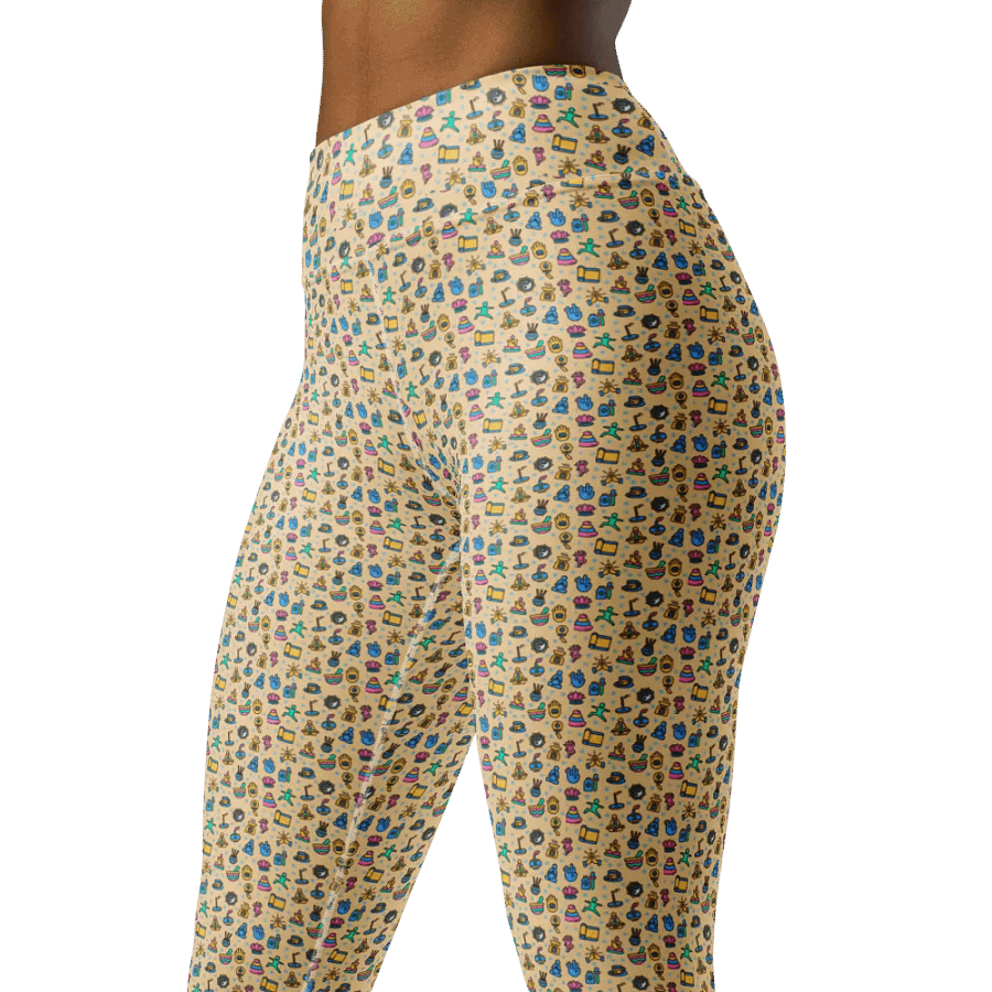 Serenity Flow High-Waisted Leggings - Yoga and Wellness Pattern Activewear product image (6)
