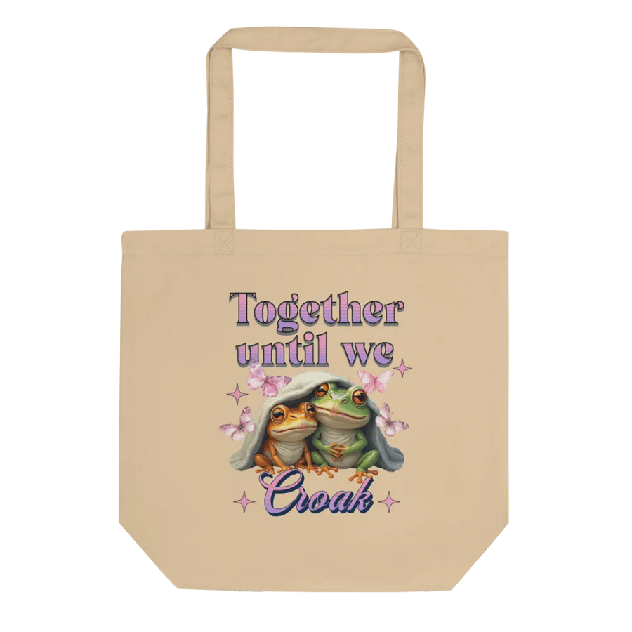 Together Until We Croak Frog & Butterflies Eco Tote Bag product image (1)