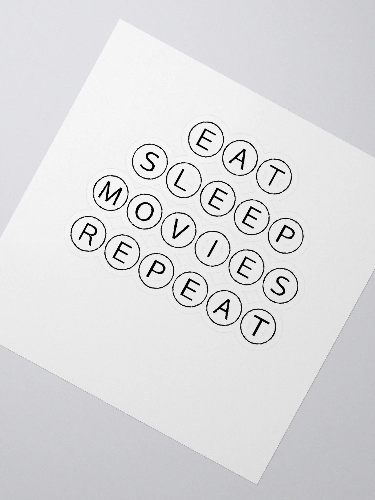 Eat Sleep Movies Repeat Sticker - Black product image (2)